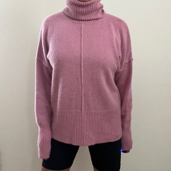 SUZANNE RAE Pink Angora Wool Blend Turtleneck Sweater Size M - Picture 9 of 12